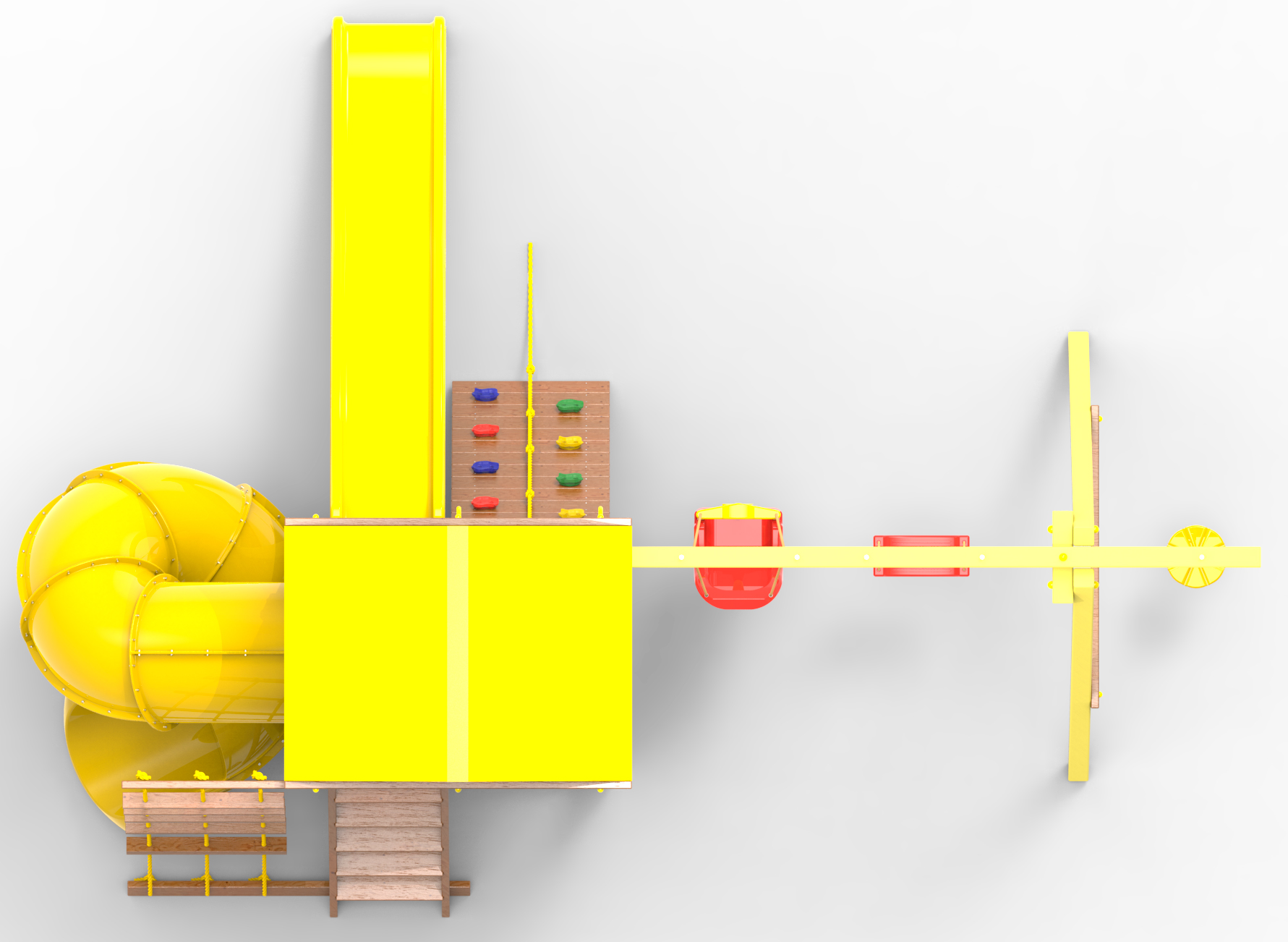 Детская площадка  Пикник «Элит» с винтовой трубой (желтый)