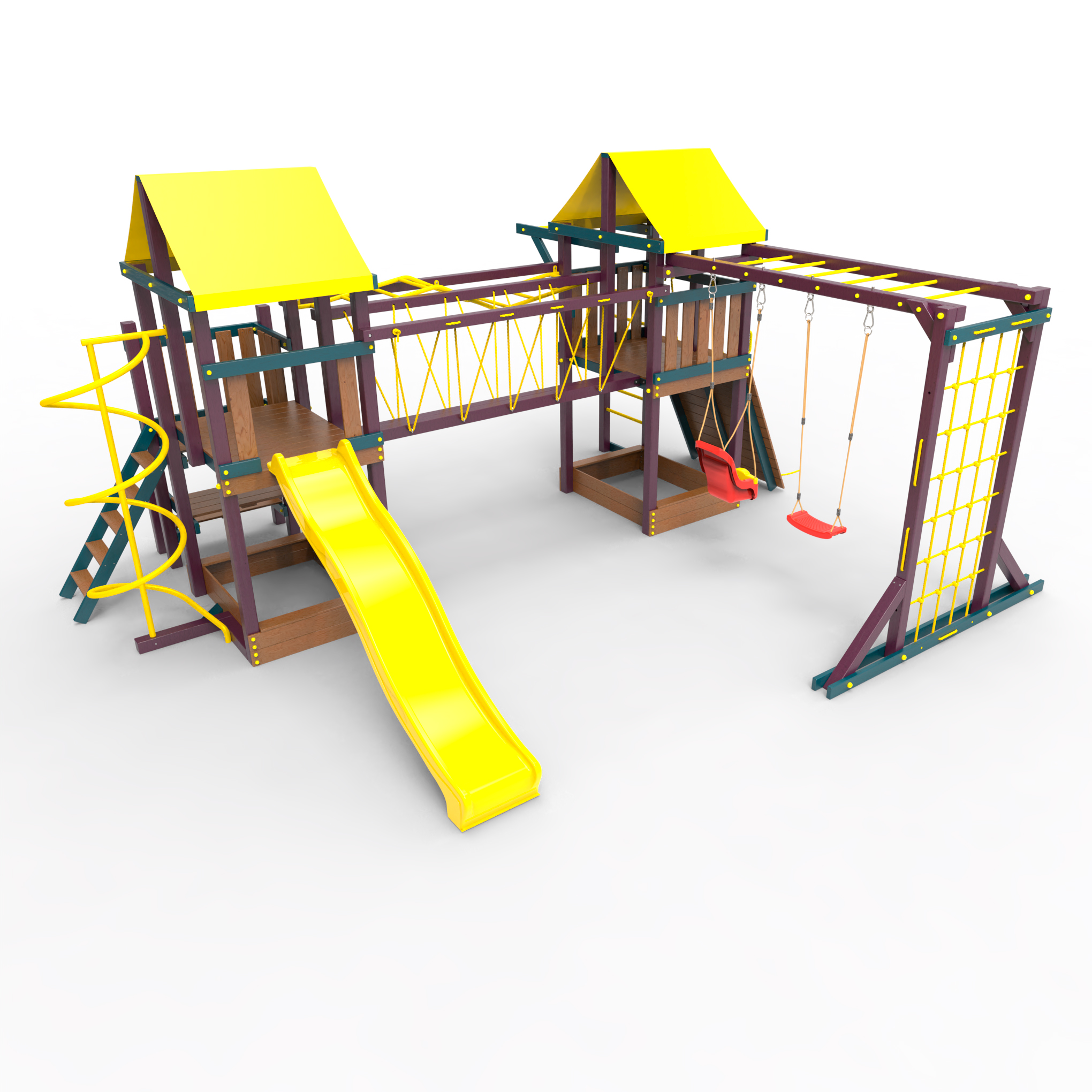 Детская площадка Пикник «Лила» Кракен Компакт с турником и шведской стенкой